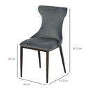 Set 2 Sedie imbottite in Metallo e Poliestere 45x57,5x87,5 cm  Grigio Scuro