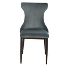 Set 2 Sedie imbottite in Metallo e Poliestere 45x57,5x87,5 cm  Grigio Scuro