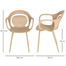 Set 2 Sedie in Polipropilene Gambe in Acciaio 58,5x60x83,5 cm  Gialle