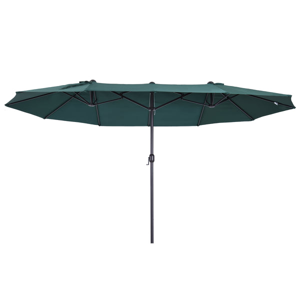 sconto Parasol de jardin 4,6x2,7 m Mât Ø48 mm Double Toit Vert