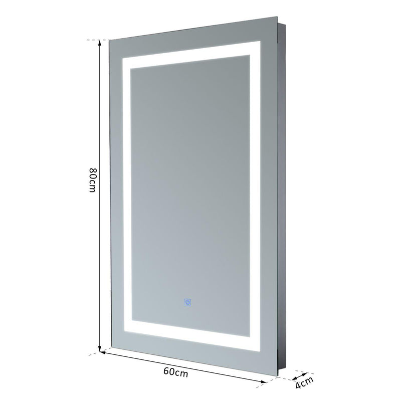 Specchio da Bagno con Luce LED 60x80x4 cm 