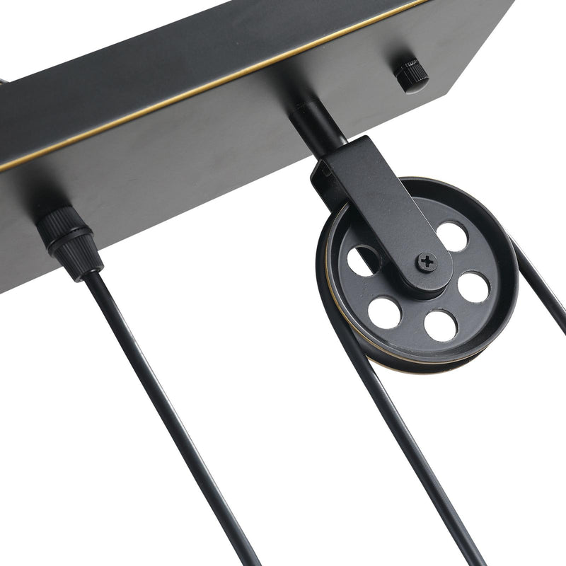 Lampada da Soffitto 3 Paralumi E27 in Metallo 90x22x180 cm  Nero