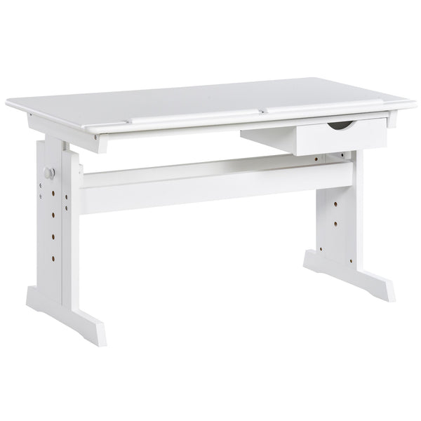 sconto Bureau avec étagère inclinable et hauteur réglable en MDF 109x55x63,6 cm Blanc