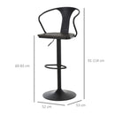 Set 2 Sgabelli da Bar Alti in Acciaio e Legno   Neri