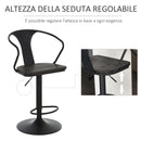 Set 2 Sgabelli da Bar Alti in Acciaio e Legno   Neri