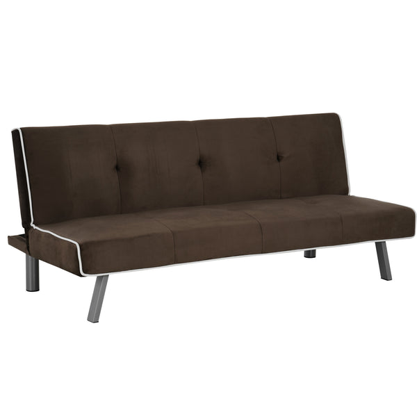 Canapé convertible 2 places en tissu marron 170x76x72,5 cm online
