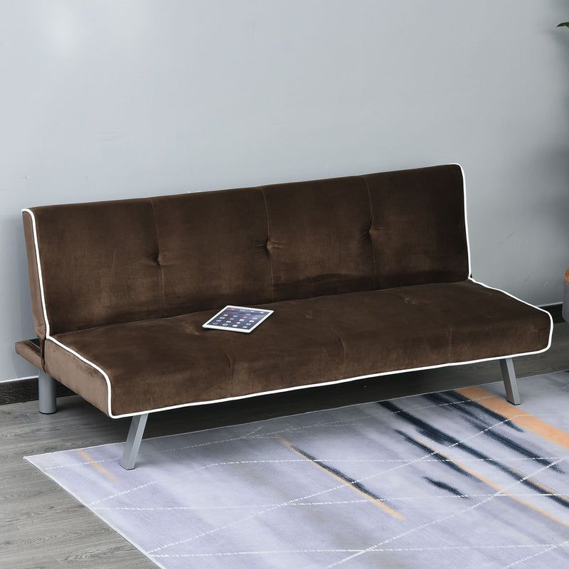 Divano Letto 2 Posti in Tessuto 170x76x72,5 cm  Marrone