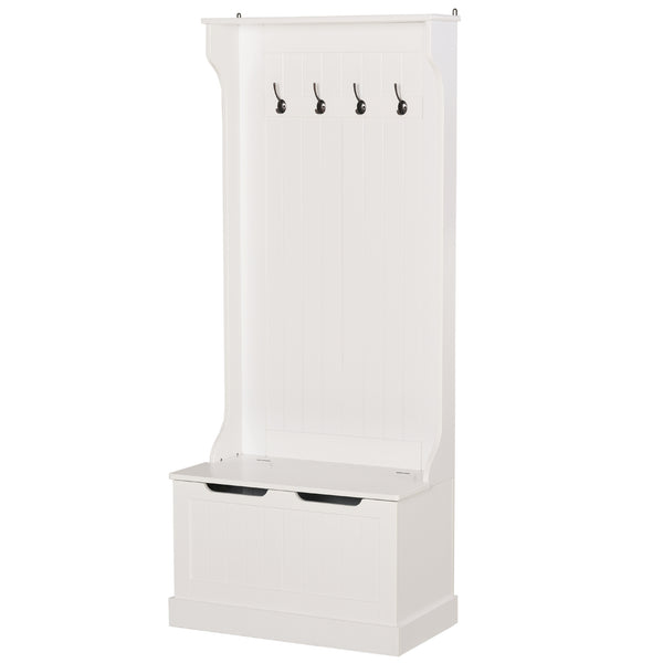 prezzo Banc Portemanteau pour Entrée en MDF 71,5x39,5x170 cm Blanc