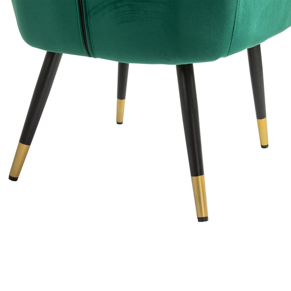 Fauteuil rembourré en tissu vert acquista