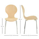 Set 4 Sedie Impilabili in Acciaio e Legno  