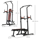 Stazione Fitness Multifunzione Pieghevole per Allenamento in Acciaio   Nera