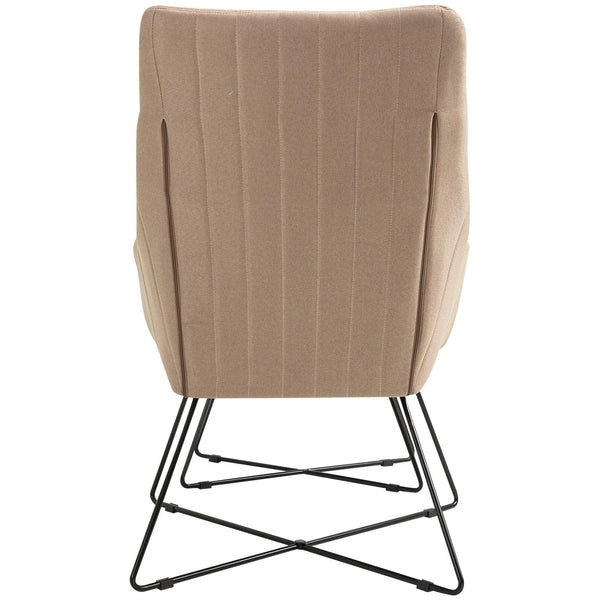 Fauteuil avec repose-pieds en acier et toile de lin beige online