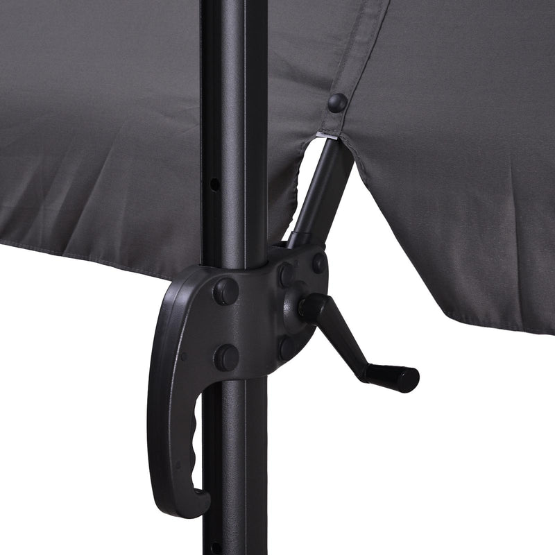 Ombrellone Decentrato da Giardino in Alluminio 2,7x2,7m  Grigio