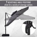 Ombrellone Decentrato da Giardino in Alluminio 2,7x2,7m  Grigio