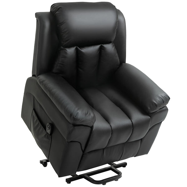 Fauteuil Releveur Electrique 1 Moteur en Similicuir Noir prezzo