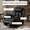 Poltrona Alzapersona Elettrica 1 Motore 96x93x105 cm  in Similpelle Nera