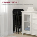 Set 4 Sedie Pieghevoli Imbottite 45x46x78 cm in Finta Pelle PU e Metallo Nero