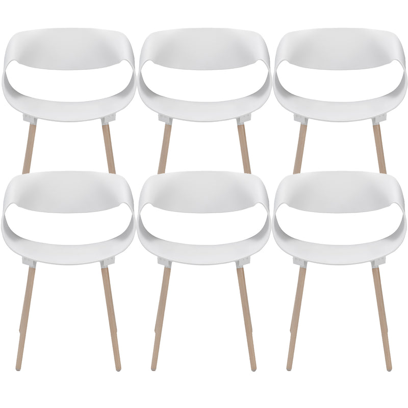 Set 6 Sedie 62x54x74 cm in Polipropilene Diletta Bianco