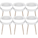 Set 6 Sedie 62x54x74 cm in Polipropilene Diletta Bianco
