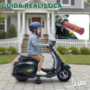 Moto Elettrica per Bambini con Licenza Ufficiale Piaggio Vespa 6V con Rotelle e Luci Verde Scuro