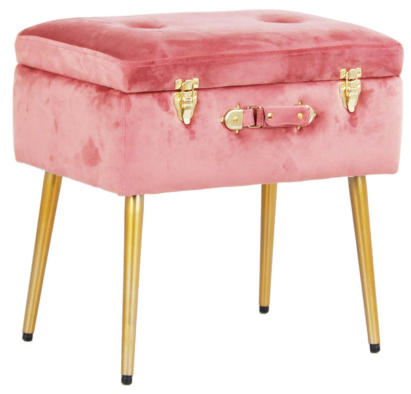 Pouf Serviette 51x37x51 cm en Velours Rose prezzo