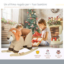 Dondolo per Bambini in Legno Leone in Peluche con Suoni 
