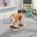Dondolo per Bambini in Legno Leone in Peluche con Suoni 