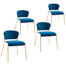 Set 4 Sedie in Metallo e Poliestere  Blu