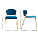 Set 4 Sedie in Metallo e Poliestere  Blu