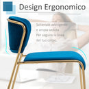 Set 4 Sedie in Metallo e Poliestere  Blu