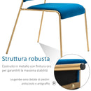 Set 4 Sedie in Metallo e Poliestere  Blu