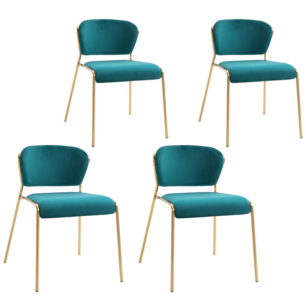 prezzo Lot de 4 Chaises en Métal et Polyester Vert