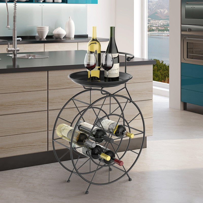 Cantinetta Portabottiglie in Metallo 50,5x35x73 cm 18 Bottiglie  Nero