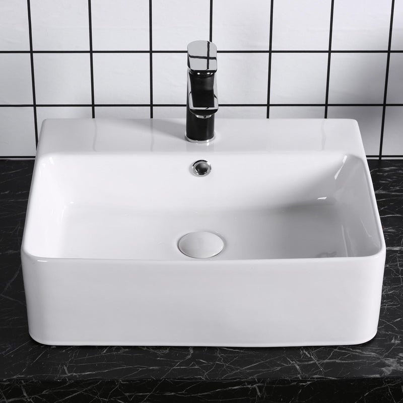 Lavabo da Appoggio 52x42x15,5 cm in Ceramica  Bianco