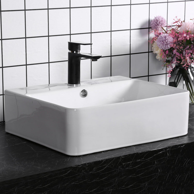 Lavabo da Appoggio 52x42x15,5 cm in Ceramica  Bianco