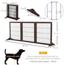 Cancelletto di Sicurezza Pieghevole per Animali Domestici 185x36x71 cm in Legno  Marrone