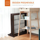 Cancelletto di Sicurezza Pieghevole per Animali Domestici 185x36x71 cm in Legno  Marrone
