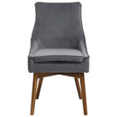 Set 2 Sedie Imbottite in Legno e Velluto  Grigio