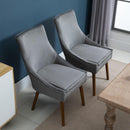 Set 2 Sedie Imbottite in Legno e Velluto  Grigio