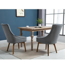 Set 2 Sedie Imbottite in Legno e Velluto  Grigio