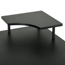 Scrivania da Ufficio ad Angolo Porta PC 170x140x86,5 cm in Acciaio e MDF  Nera