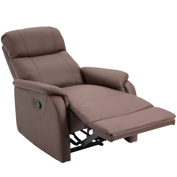 Fauteuil Relax Inclinable Manuel en Similicuir Brun sconto