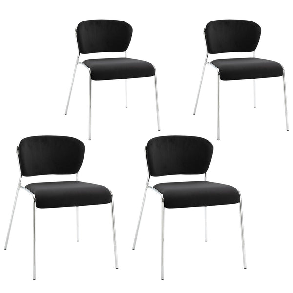 Lot de 4 chaises en métal noir et polyester sconto