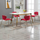 Set 4 Sedie in Metallo e Poliestere  Rosse