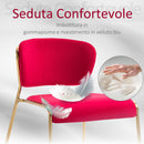 Set 4 Sedie in Metallo e Poliestere  Rosse