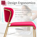 Set 4 Sedie in Metallo e Poliestere  Rosse