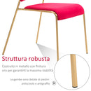 Set 4 Sedie in Metallo e Poliestere  Rosse