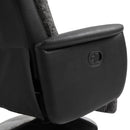 Poltrona Relax Reclinabile Manuale in Lino e Similpelle  Grigia