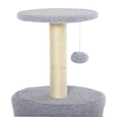 Albero Tiragraffi con Cuccia per Gatti in Legno Sisal 40x40x103 cm  Grigio Chiaro