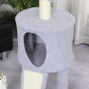 Albero Tiragraffi con Cuccia per Gatti in Legno Sisal 40x40x103 cm  Grigio Chiaro